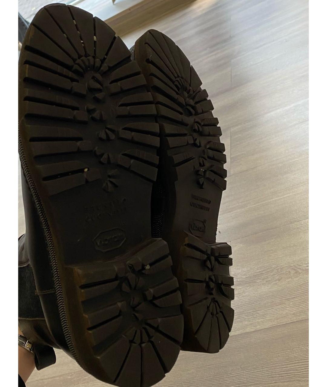 BRUNELLO CUCINELLI Коричневые кожаные ботинки, фото 8