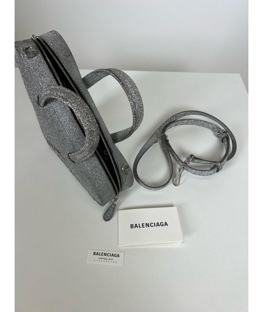 BALENCIAGA Серебряная сумка с короткими ручками, фото 8