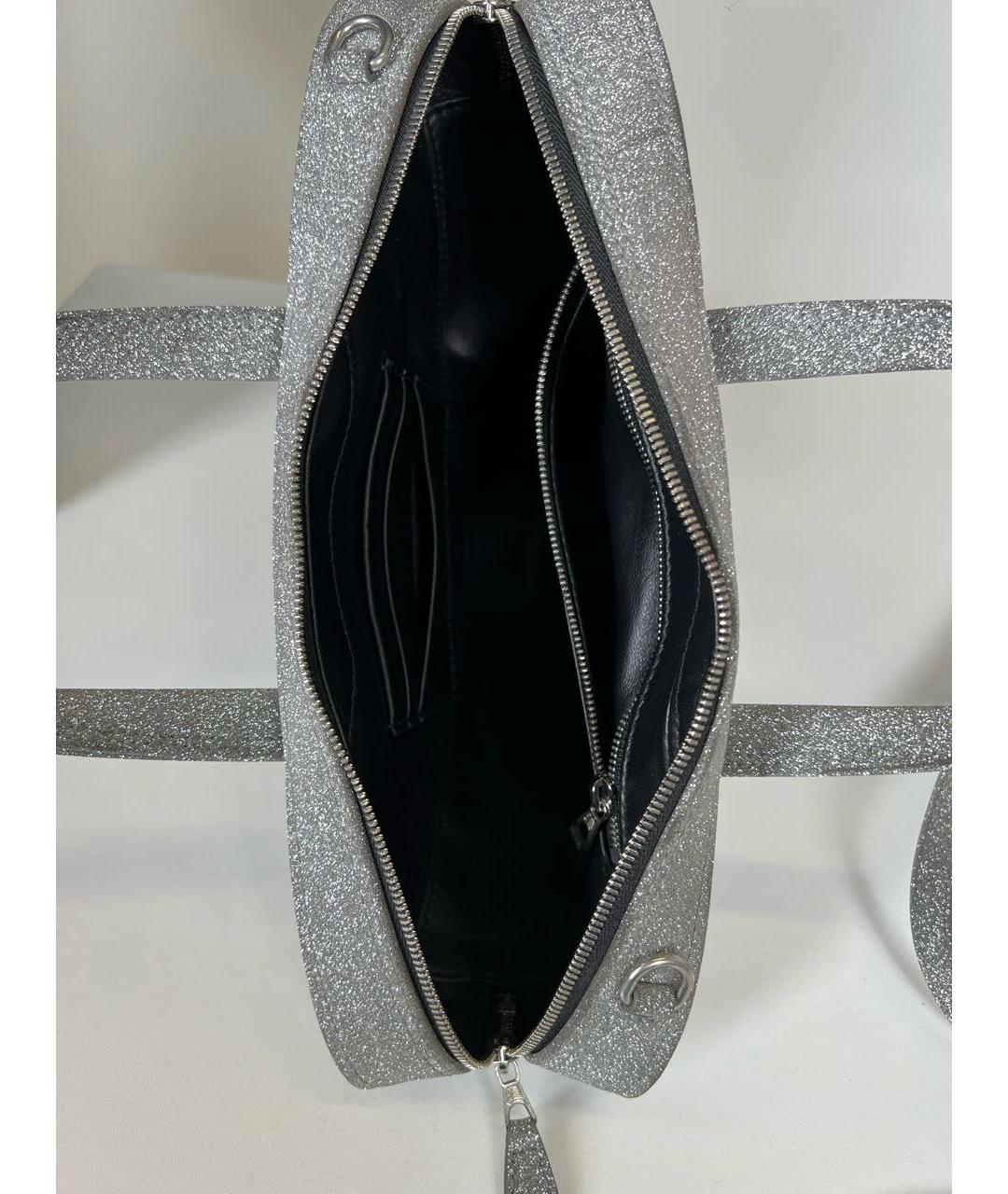 BALENCIAGA Серебряная сумка с короткими ручками, фото 7