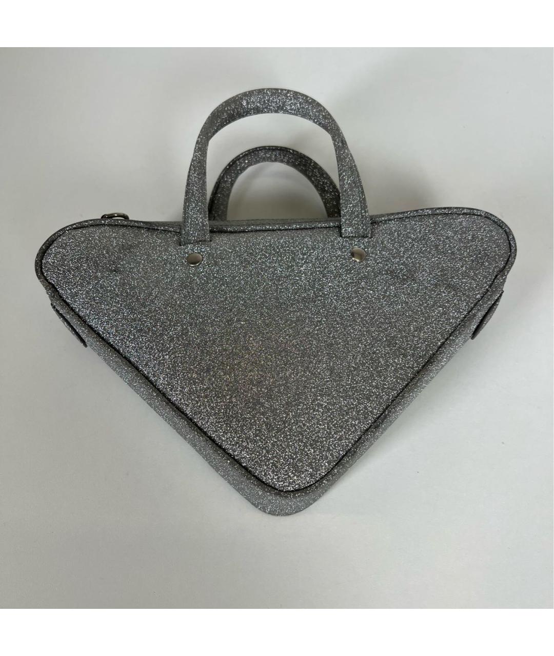 BALENCIAGA Серебряная сумка с короткими ручками, фото 4