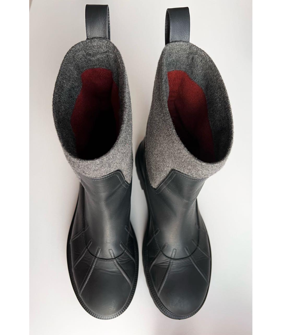 LORO PIANA Серые кожаные сапоги, фото 7