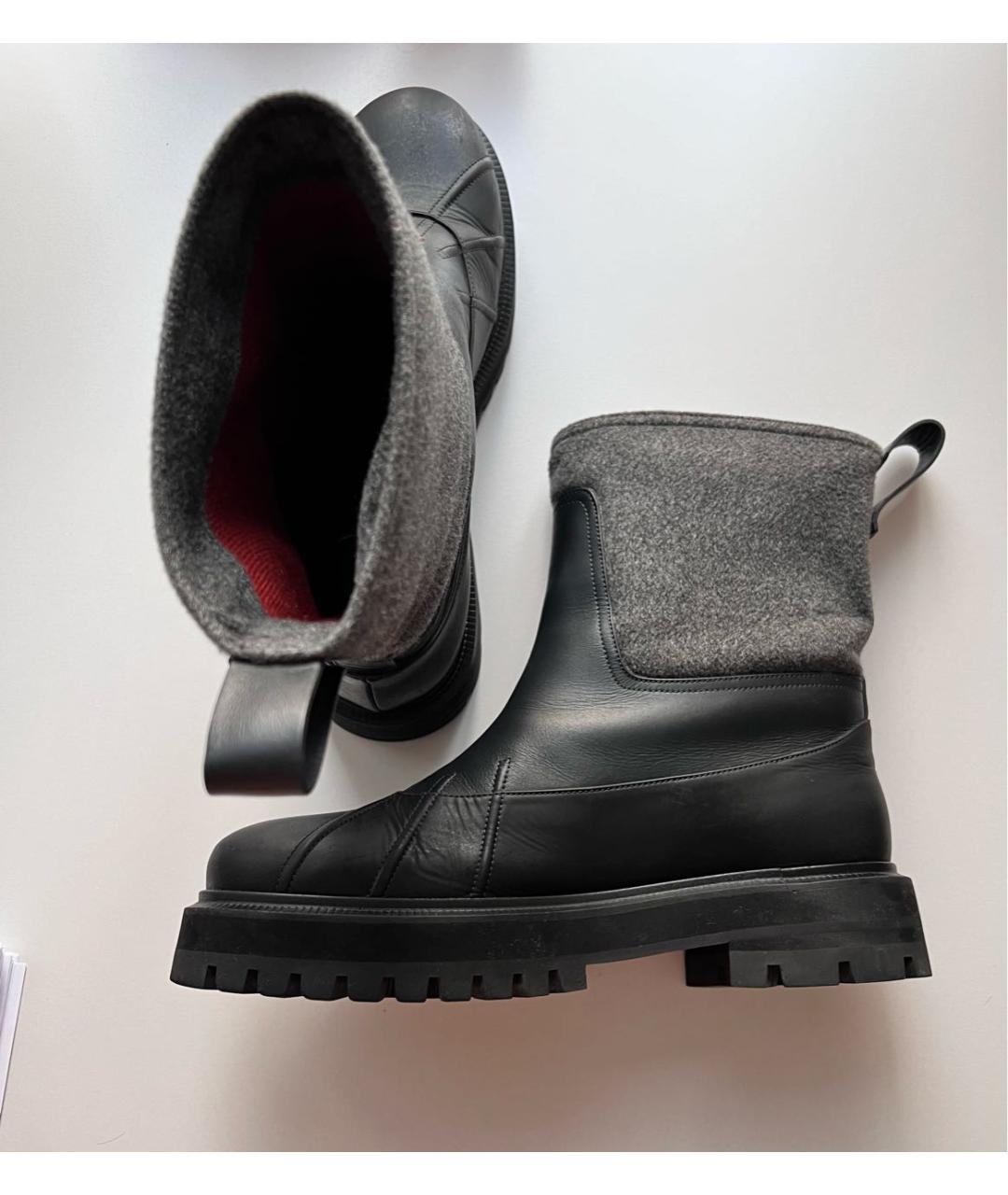 LORO PIANA Серые кожаные сапоги, фото 5