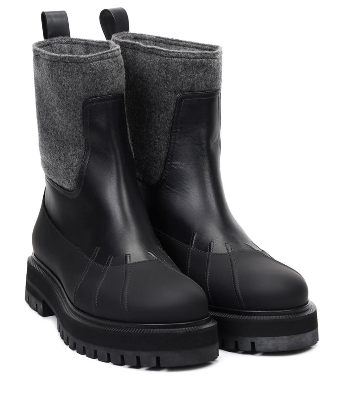 LORO PIANA Серые кожаные сапоги, фото 3