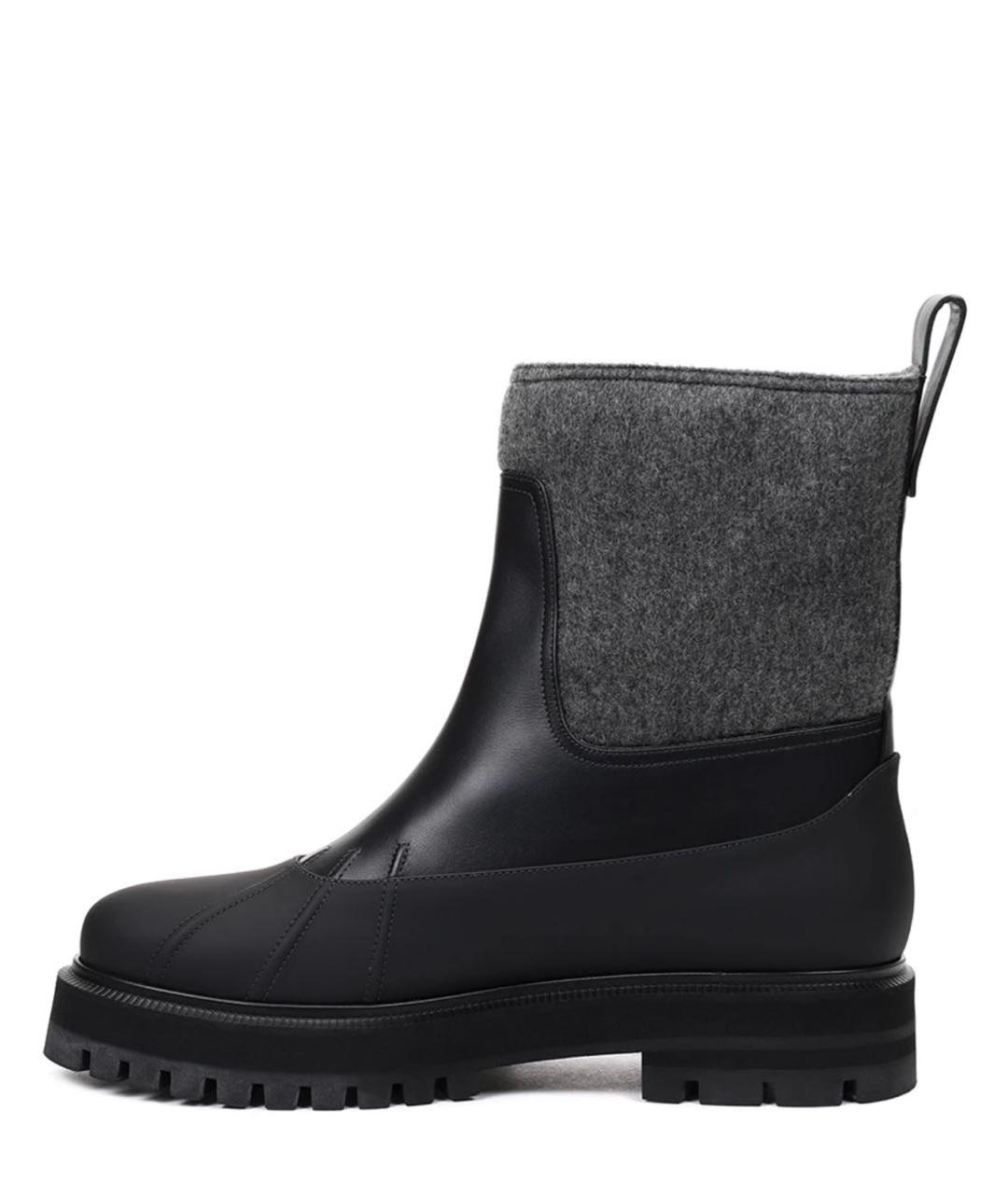 LORO PIANA Серые кожаные сапоги, фото 2