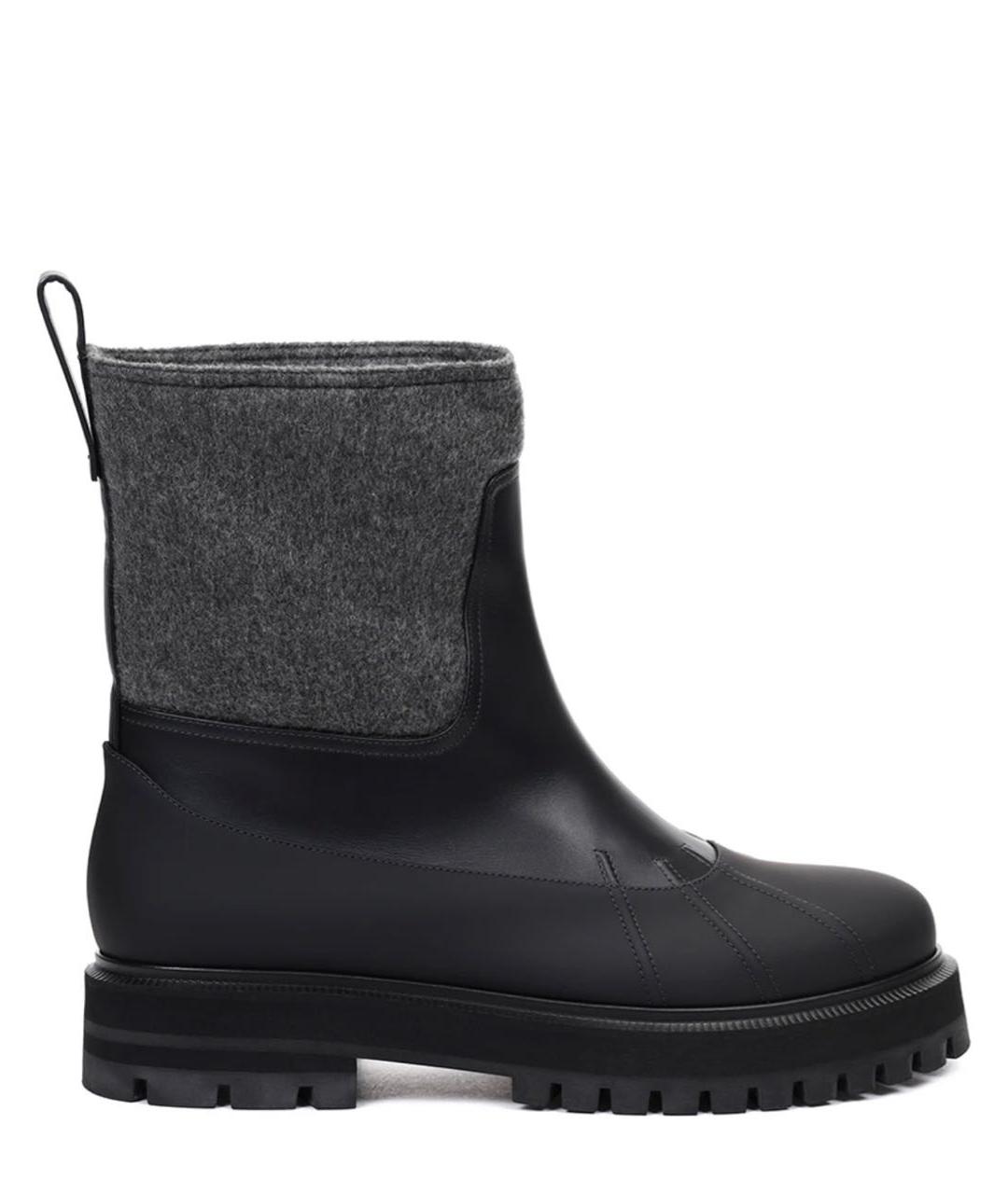 LORO PIANA Серые кожаные сапоги, фото 8