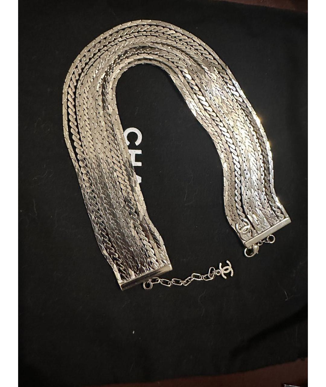 CHANEL Серебряное металлическое колье, фото 6
