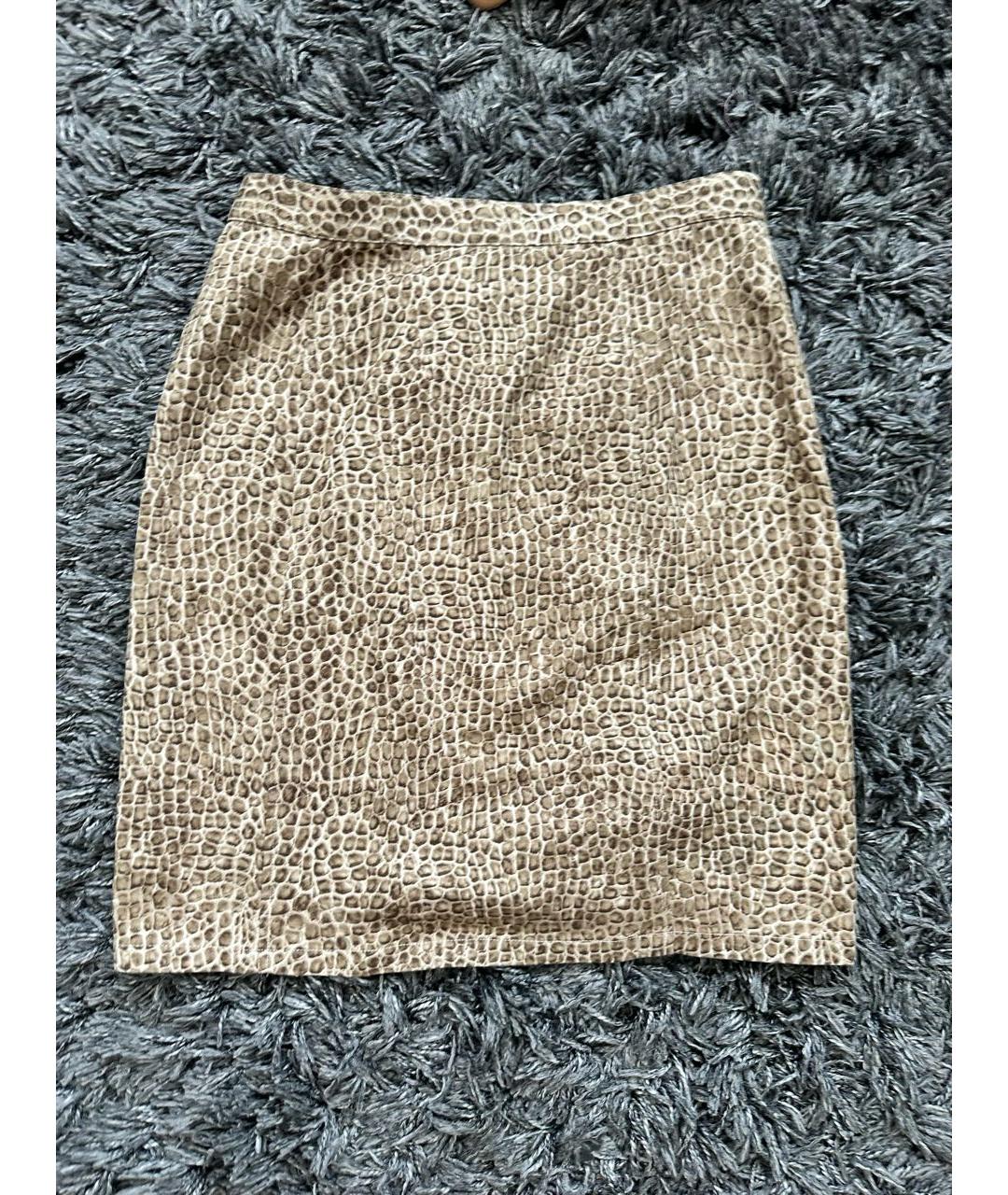 MICHAEL KORS Бежевая хлопковая юбка мини, фото 2