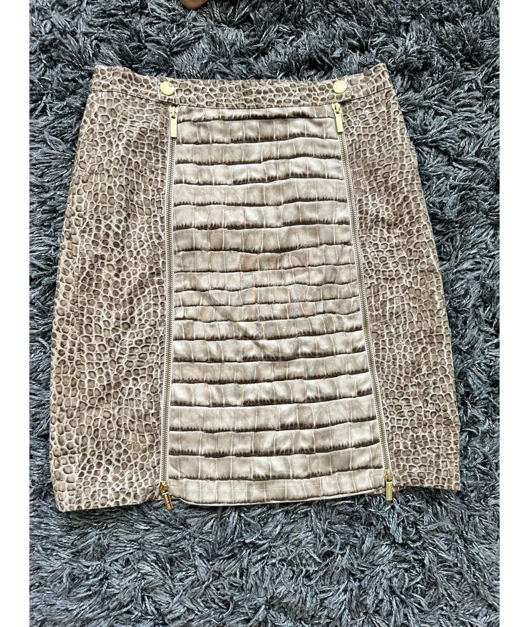 MICHAEL KORS Бежевая хлопковая юбка мини, фото 6