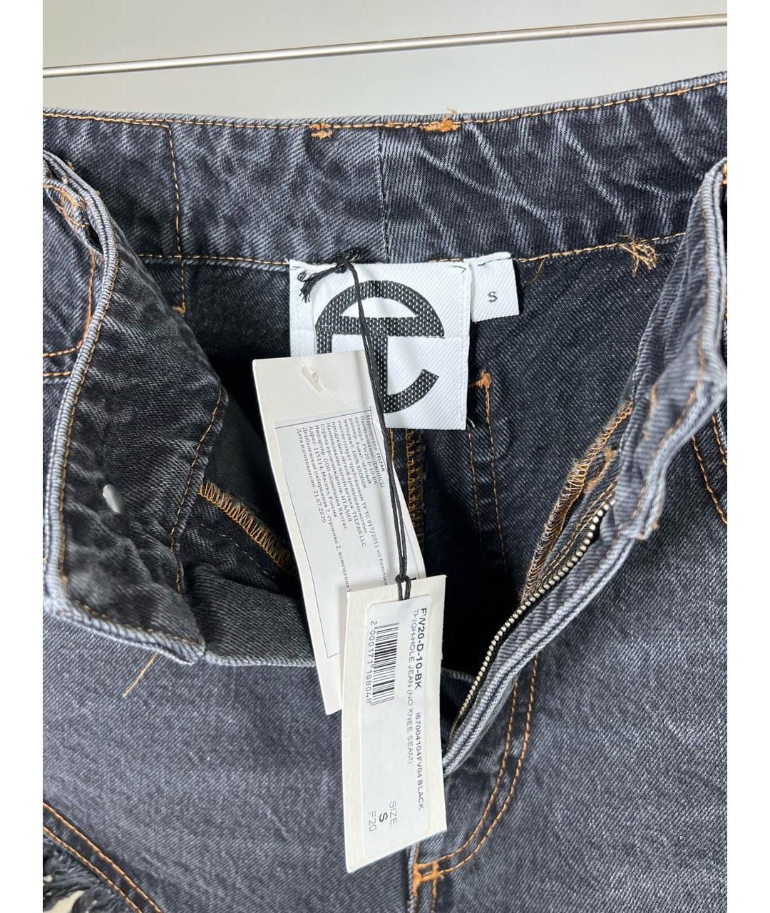 TELFAR Черные хлопковые прямые джинсы, фото 5
