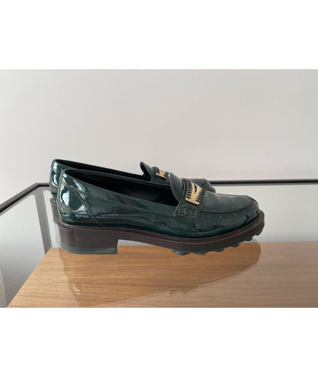 TOD'S Зеленые лоферы из лакированной кожи, фото 5