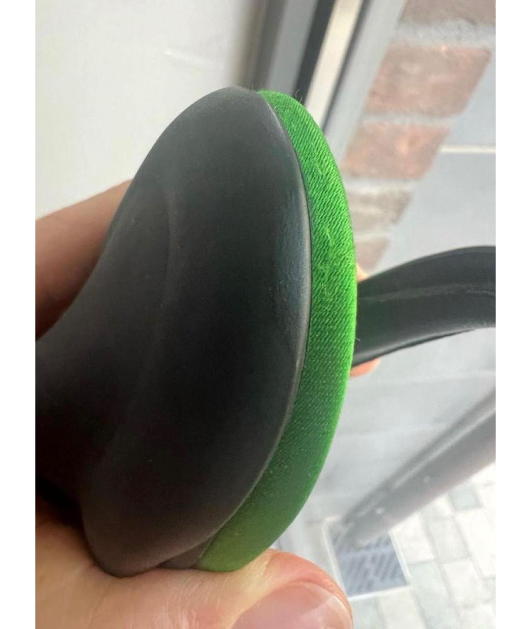 LOUIS VUITTON Зеленые текстильные лодочки на низком каблуке, фото 6