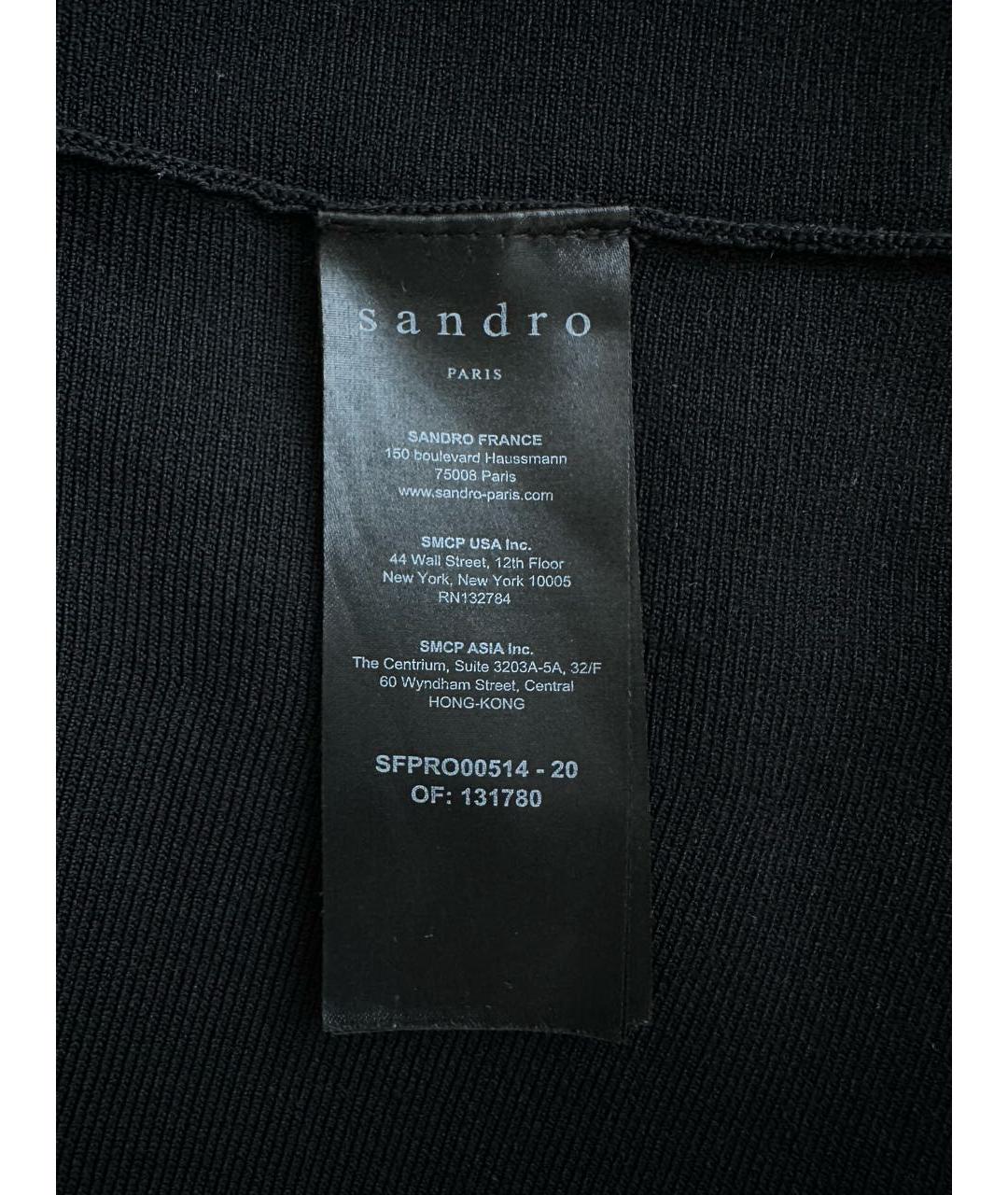 SANDRO Черное вискозное повседневное платье, фото 8