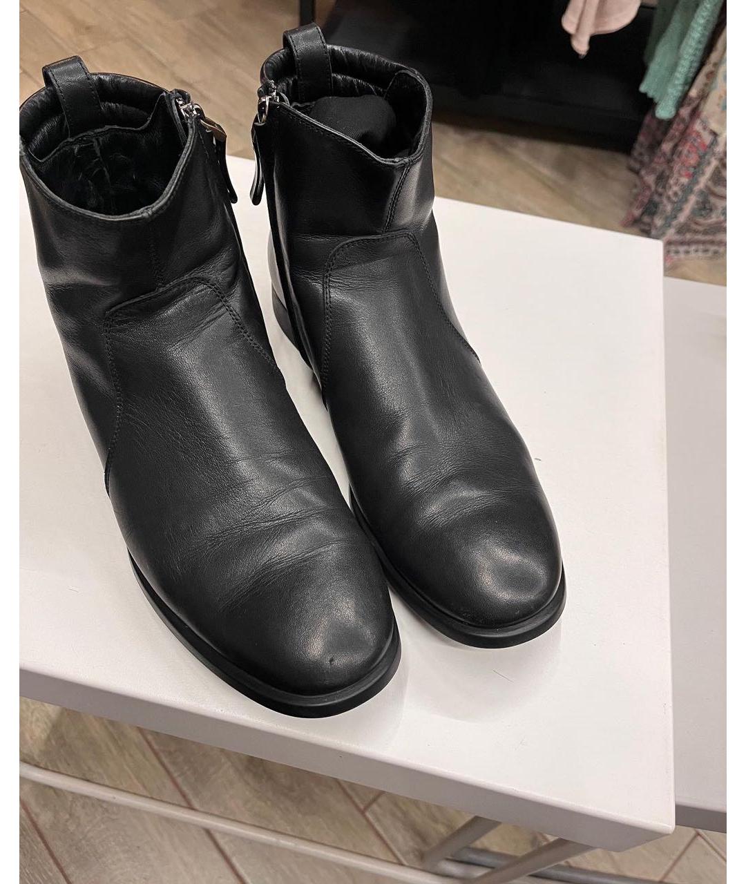 SERGIO ROSSI Черные кожаные высокие ботинки, фото 3