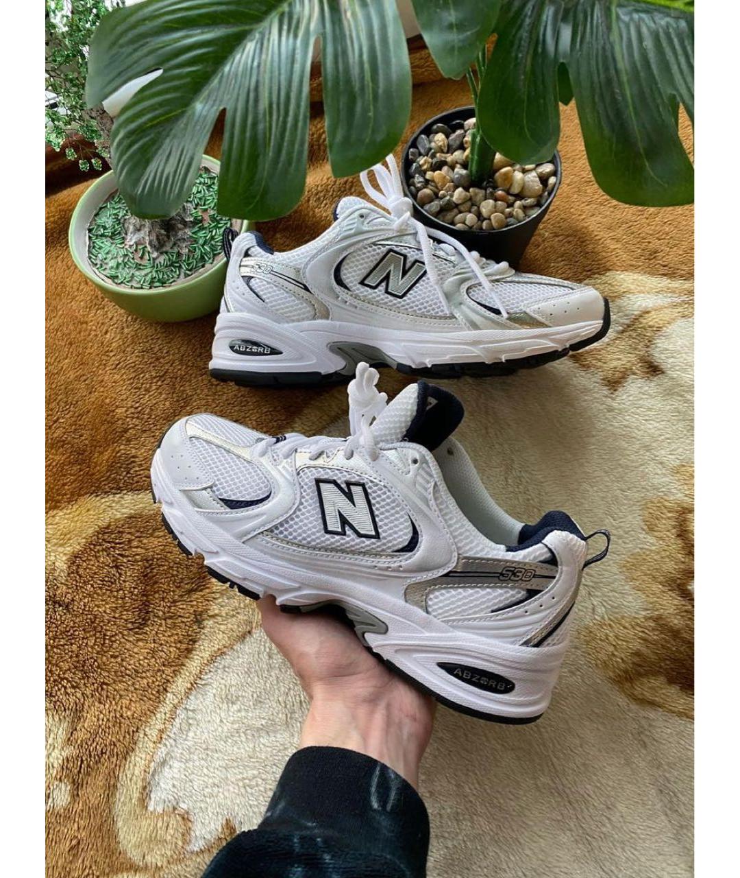 NEW BALANCE Белые текстильные кроссовки, фото 3