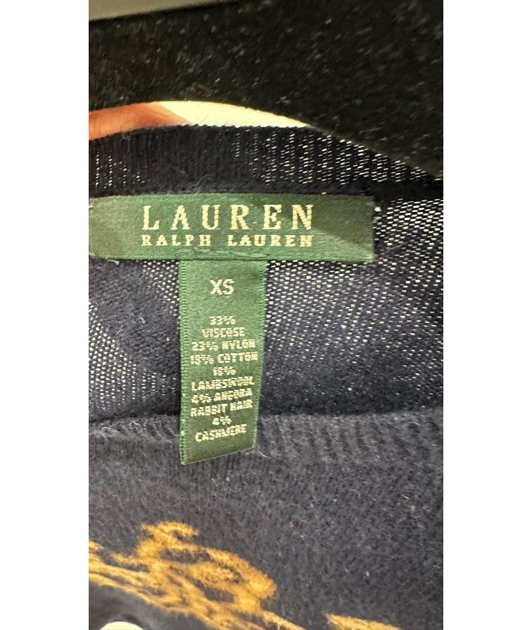 RALPH LAUREN Темно-синий вискозный джемпер / свитер, фото 6