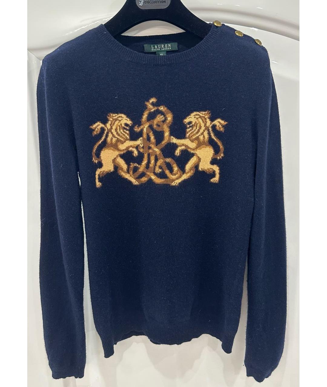 RALPH LAUREN Темно-синий вискозный джемпер / свитер, фото 7