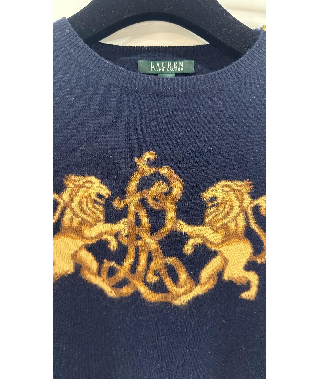 RALPH LAUREN Темно-синий вискозный джемпер / свитер, фото 3