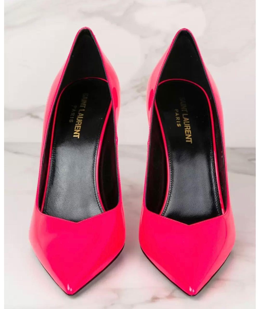 SAINT LAURENT Фуксия туфли из лакированной кожи, фото 7