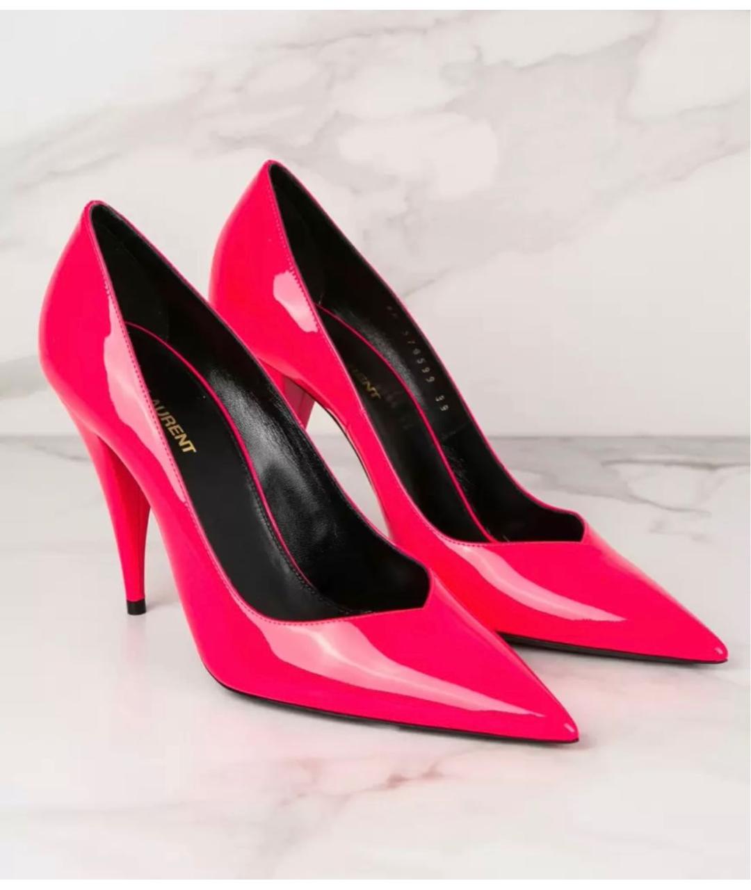 SAINT LAURENT Фуксия туфли из лакированной кожи, фото 5