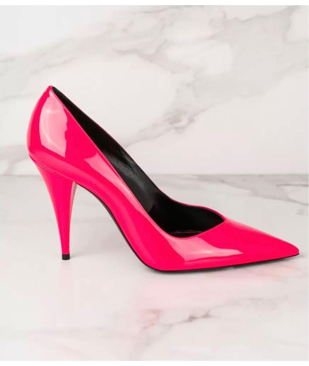 SAINT LAURENT Фуксия туфли из лакированной кожи, фото 8