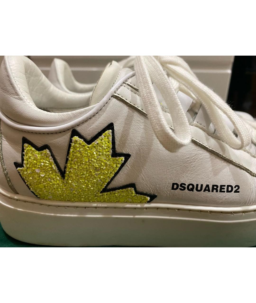 DSQUARED2 Белые кожаные кеды, фото 5