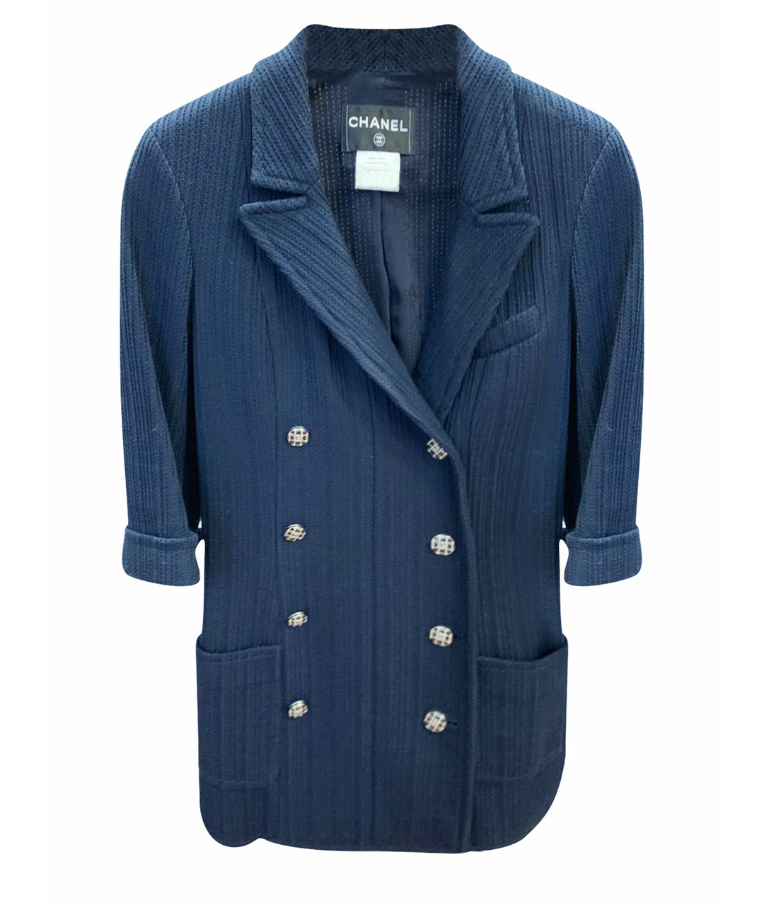 CHANEL PRE-OWNED Темно-синий хлопковый жакет/пиджак, фото 1