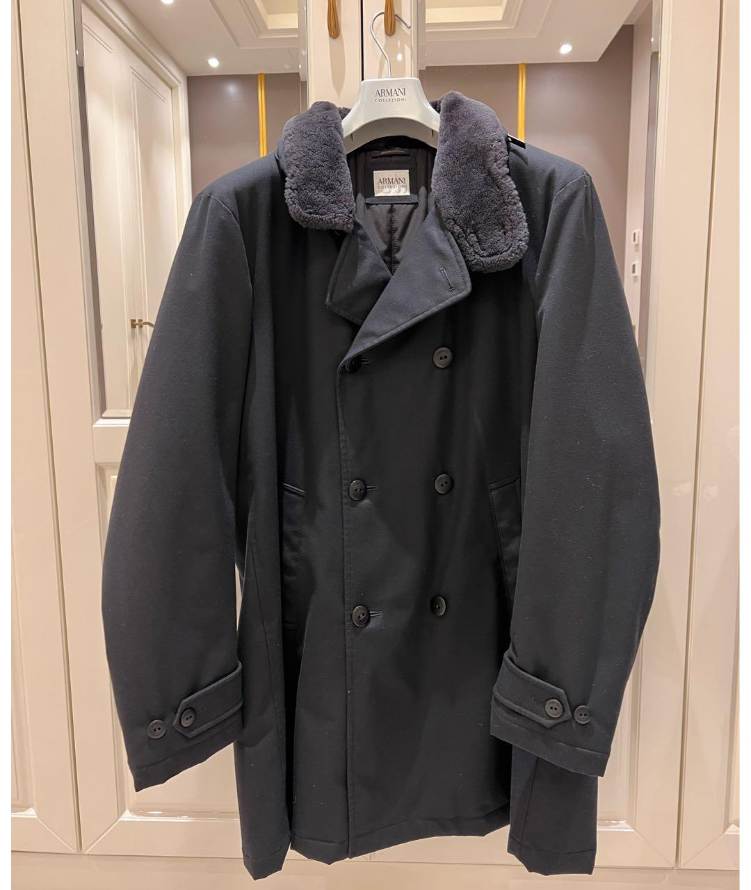 ARMANI COLLEZIONI Черное шерстяное пальто, фото 8