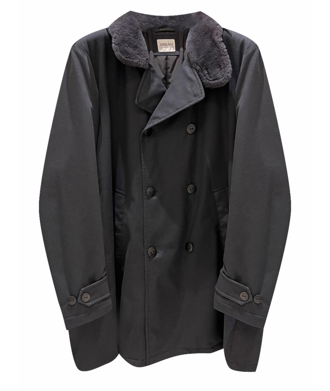ARMANI COLLEZIONI Черное шерстяное пальто, фото 1