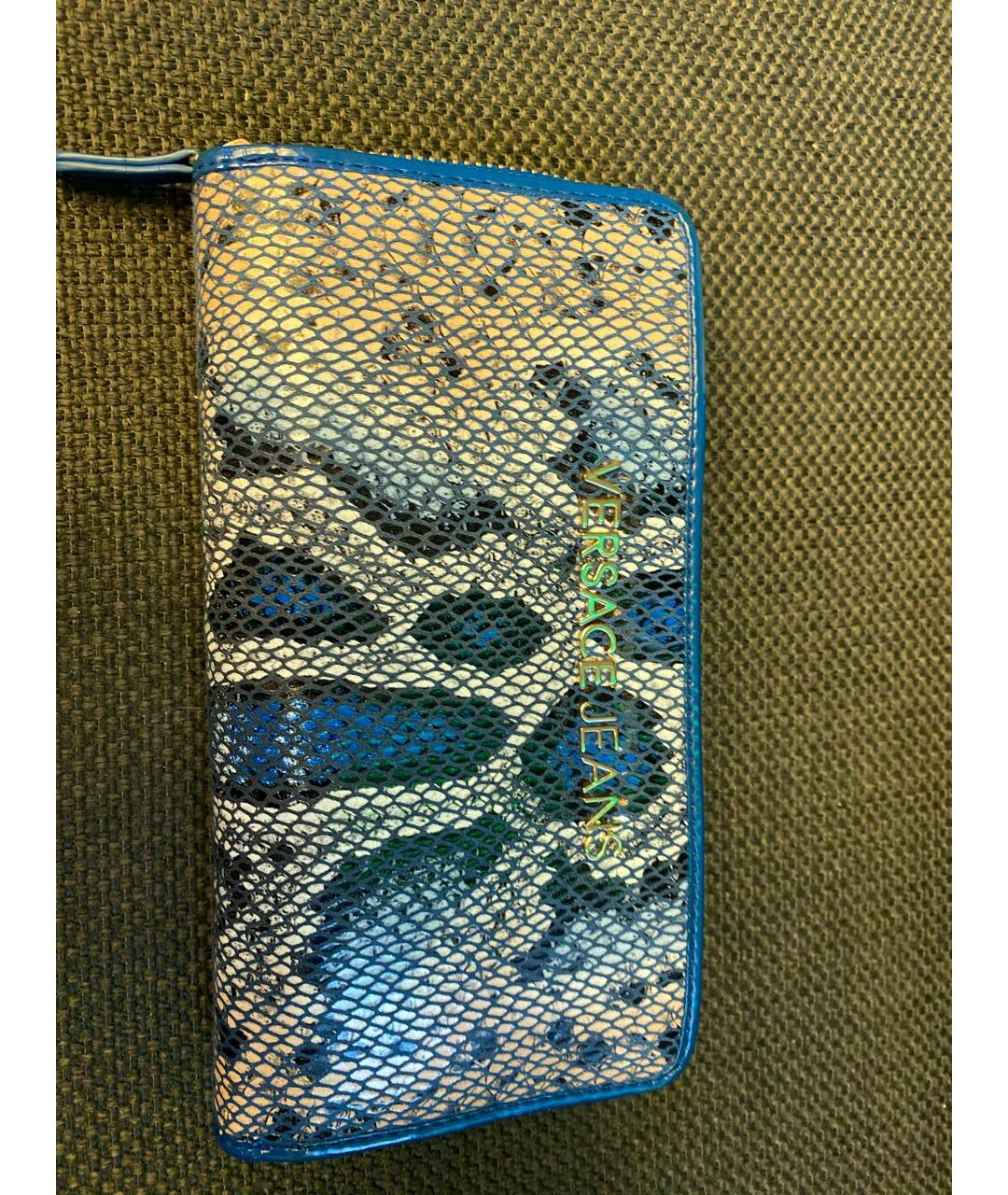 VERSACE JEANS COUTURE Синий кошелек из лакированной кожи, фото 6