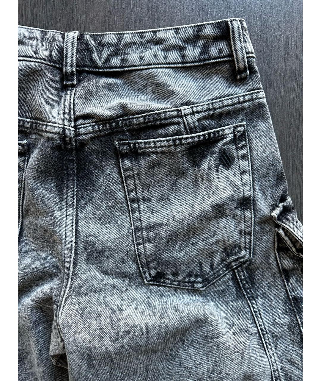 THE ATTICO Антрацитовые хлопковые прямые джинсы, фото 4