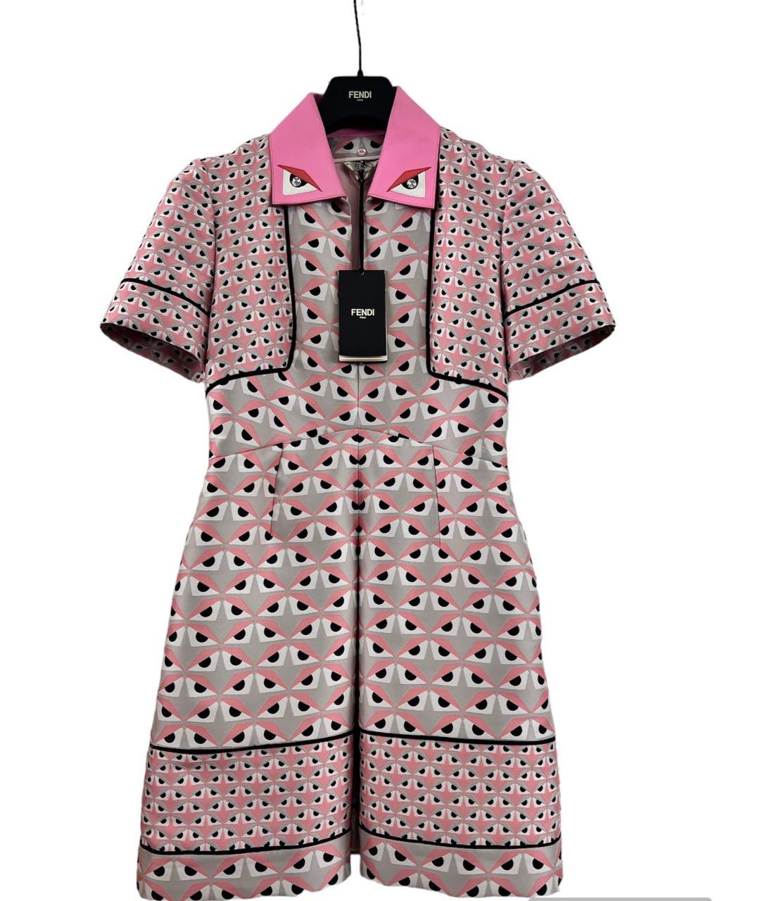 FENDI Розовое полиэстеровое платье, фото 6