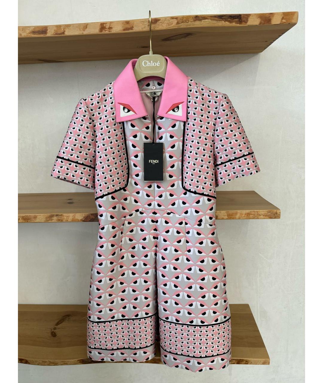 FENDI Розовое полиэстеровое платье, фото 3