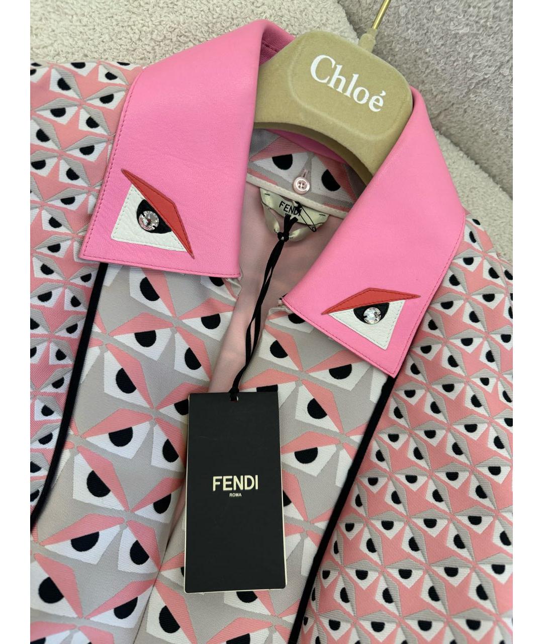 FENDI Розовое полиэстеровое платье, фото 5