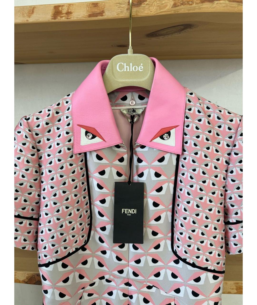 FENDI Розовое полиэстеровое платье, фото 2