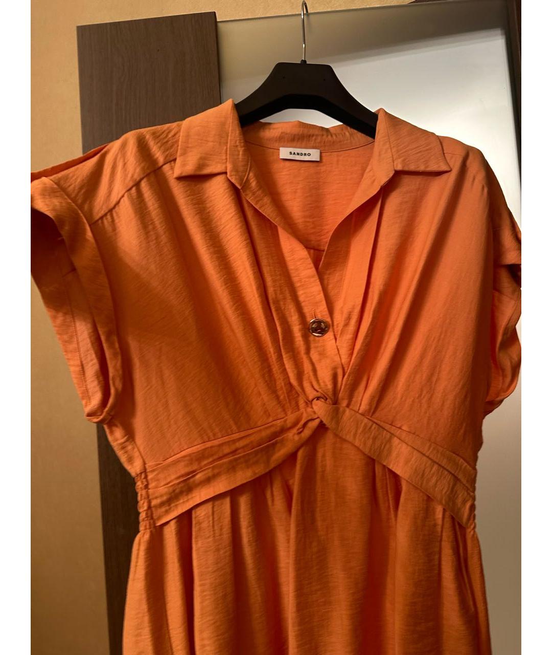 SANDRO Оранжевое повседневное платье, фото 3