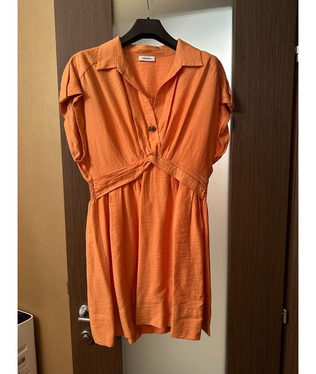 SANDRO Оранжевое повседневное платье, фото 5