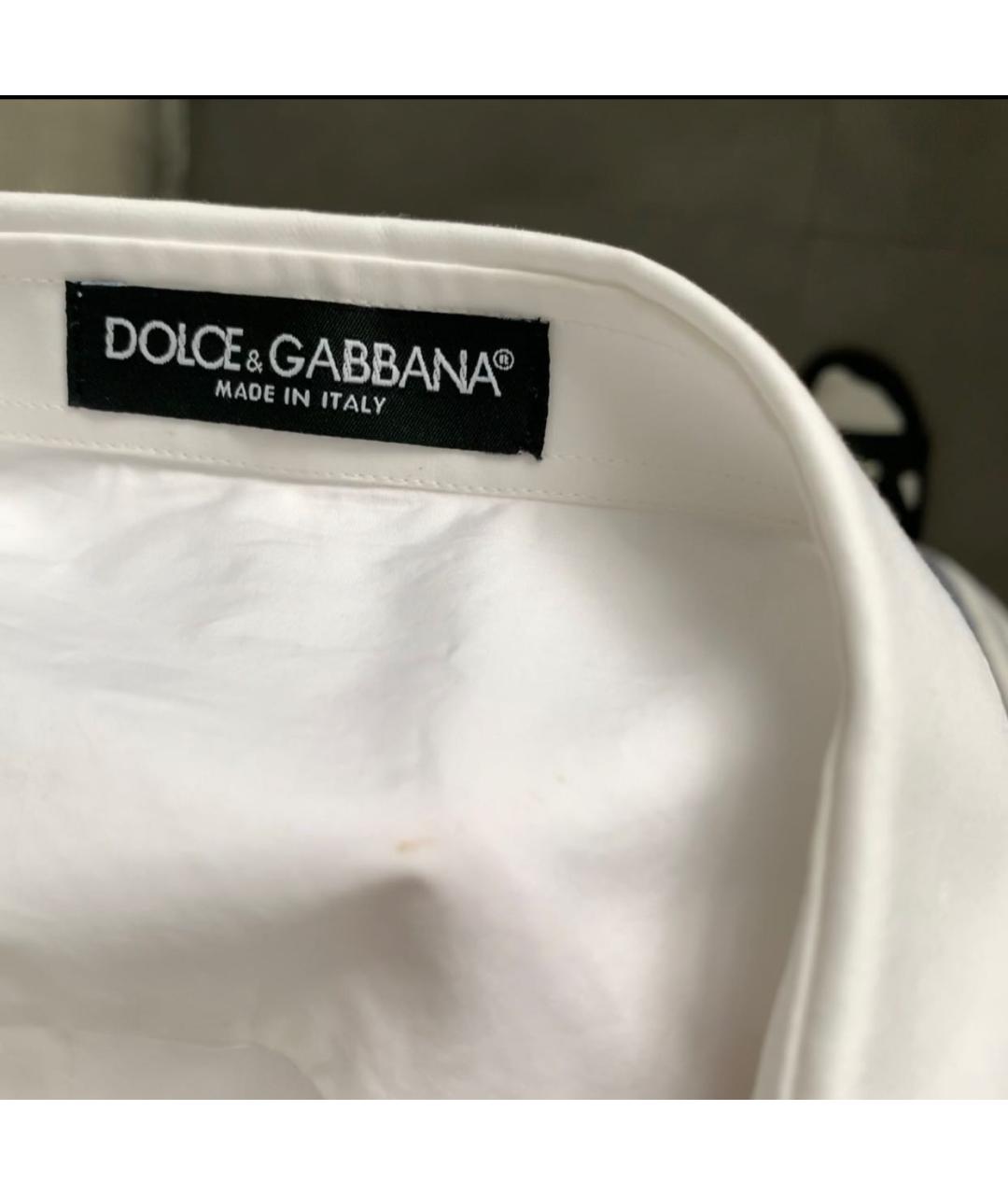 DOLCE&GABBANA Белая хлопковая рубашка, фото 7