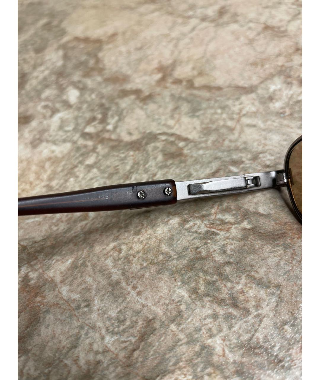 VERSACE Серебряные металлические солнцезащитные очки, фото 4