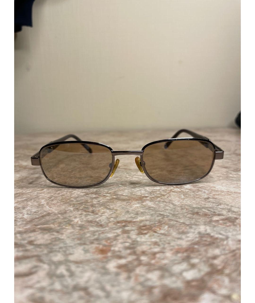 VERSACE Серебряные металлические солнцезащитные очки, фото 5