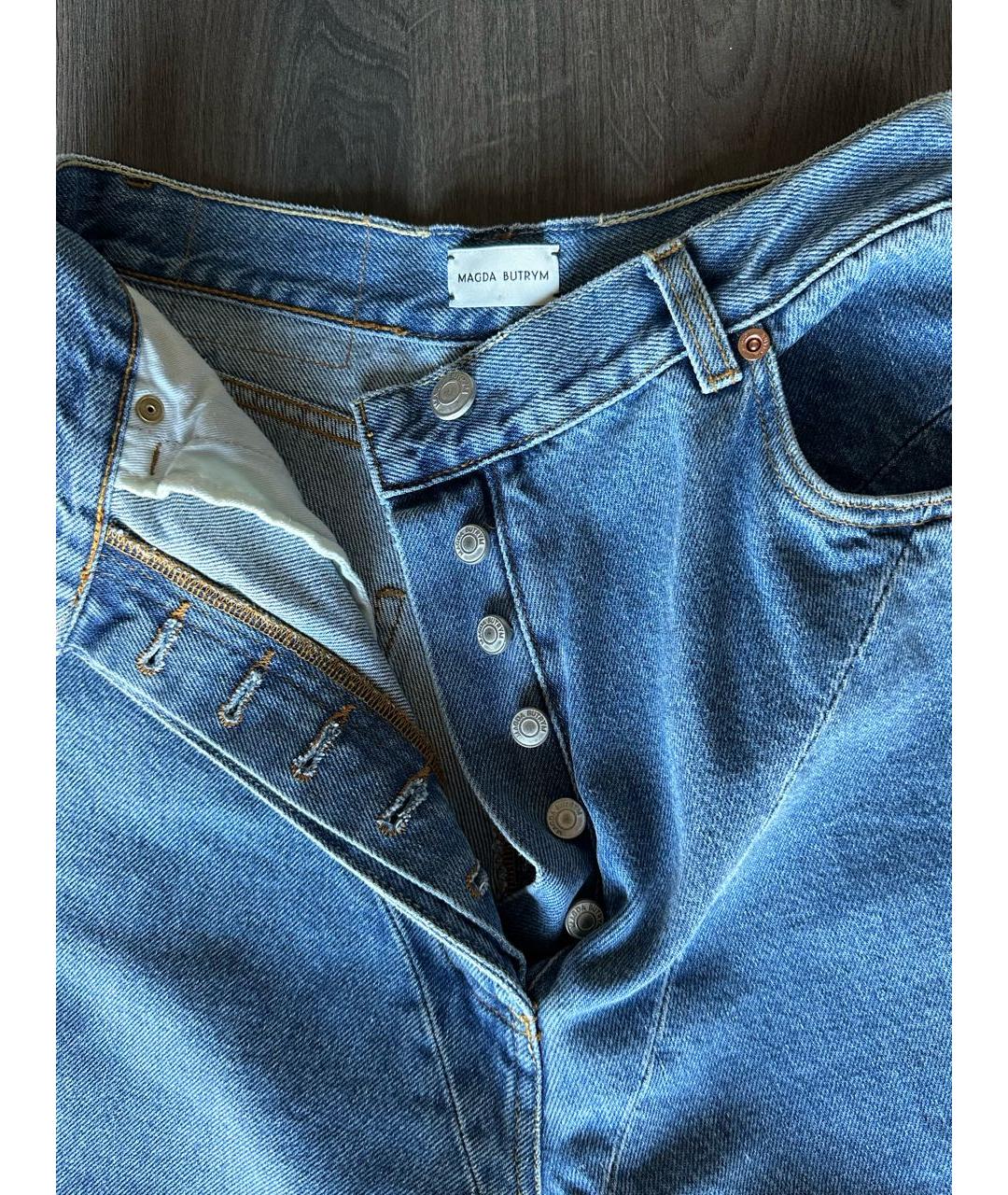 MAGDA BUTRYM Синие хлопковые прямые джинсы, фото 6