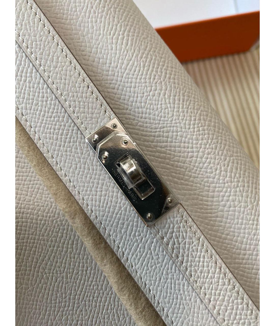 HERMES PRE-OWNED Белая кожаная сумка через плечо, фото 4