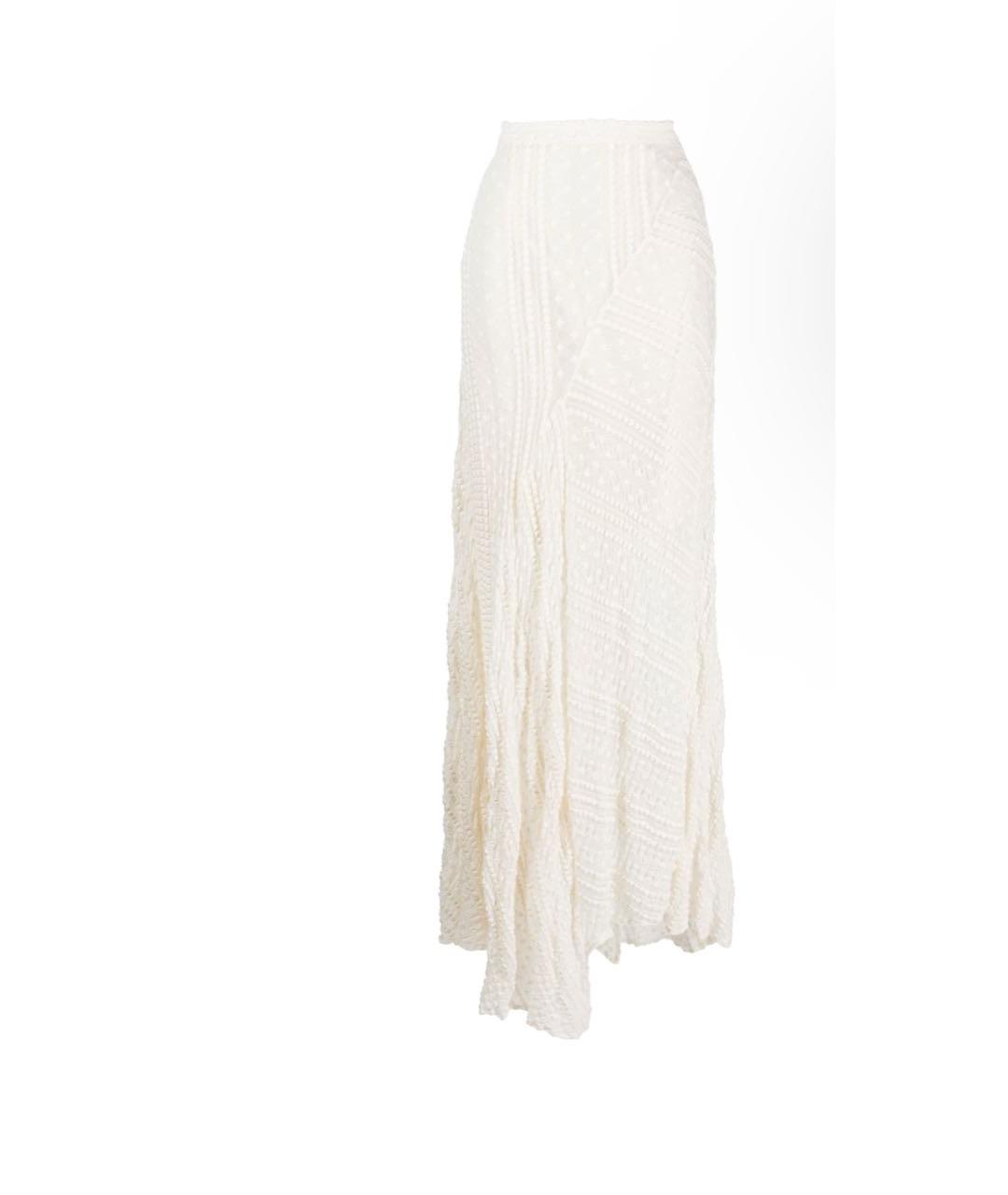 ANOUKI Белая полиэстеровая юбка макси, фото 7