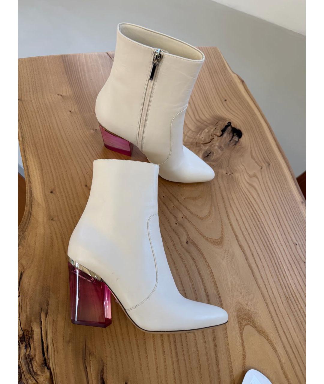 CHRISTIAN DIOR Белые кожаные ботинки, фото 3