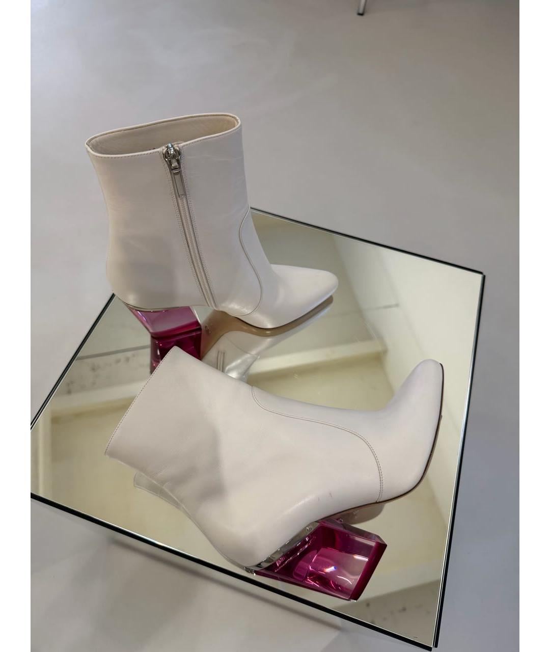 CHRISTIAN DIOR Белые кожаные ботинки, фото 8