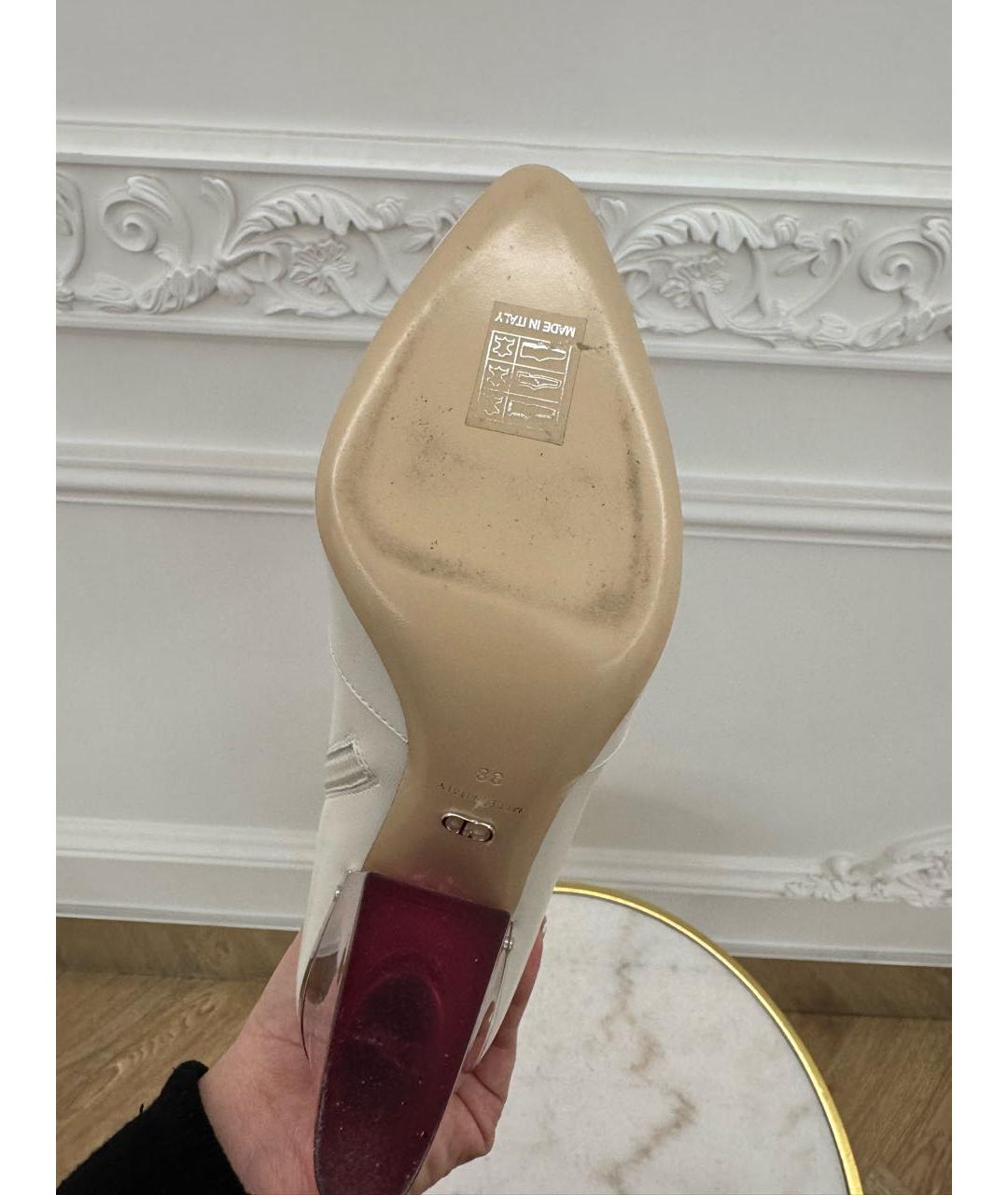 CHRISTIAN DIOR Белые кожаные ботинки, фото 5