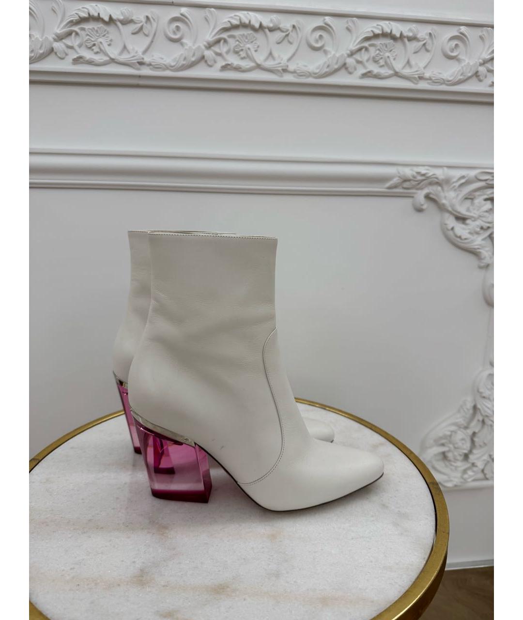 CHRISTIAN DIOR Белые кожаные ботинки, фото 2