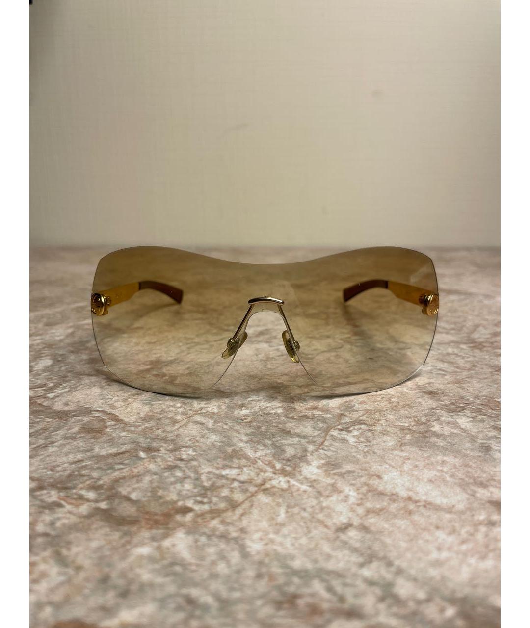GUCCI Золотые металлические солнцезащитные очки, фото 8