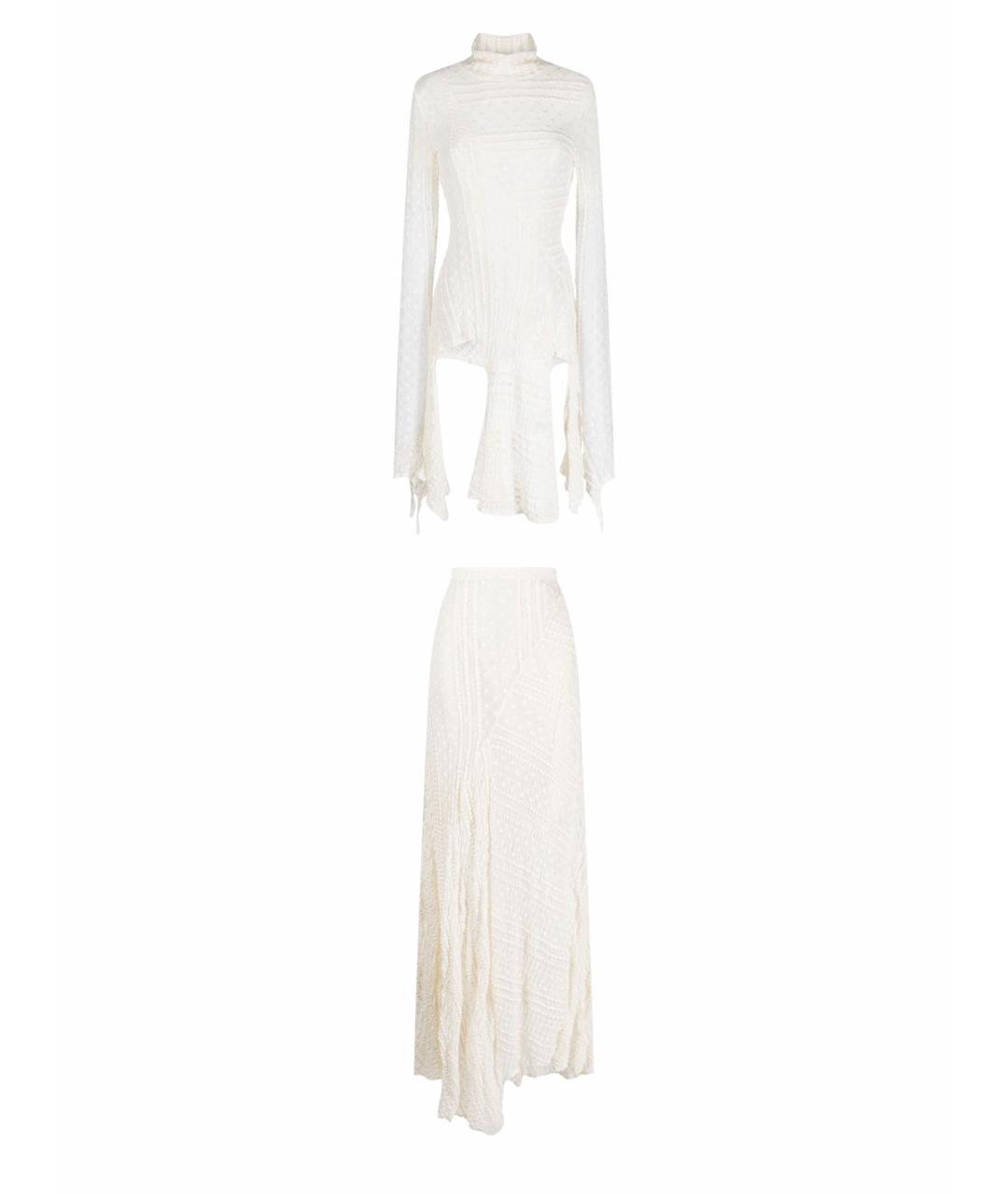 ANOUKI Белый полиэстеровый костюм с юбками, фото 1