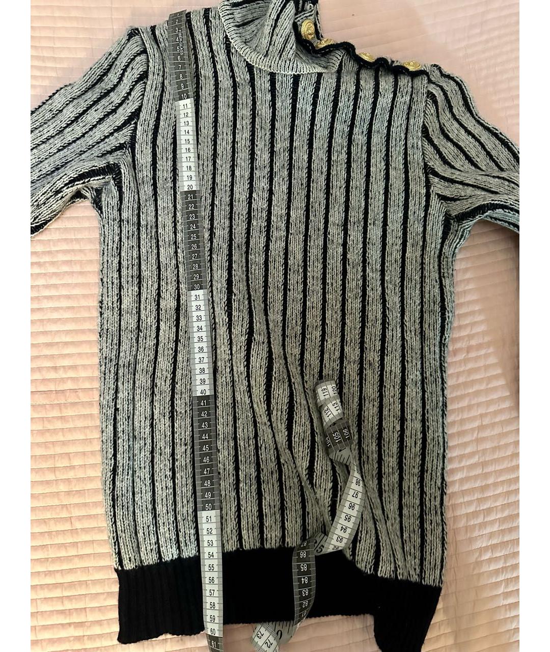BALMAIN Серый шерстяной джемпер / свитер, фото 3