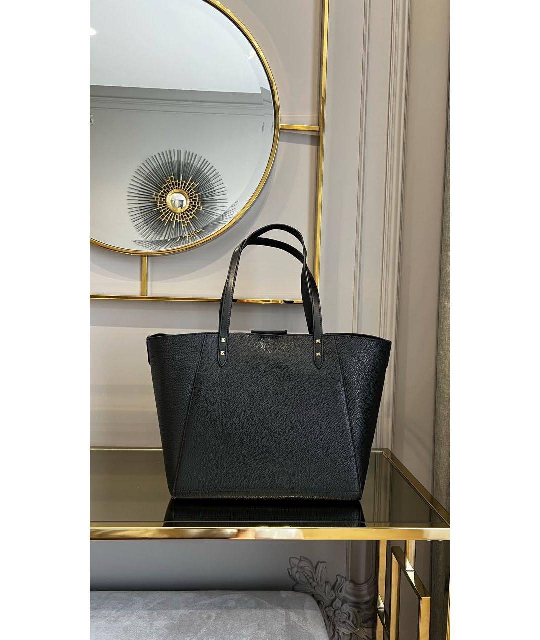 MICHAEL KORS Черная кожаная сумка тоут, фото 5